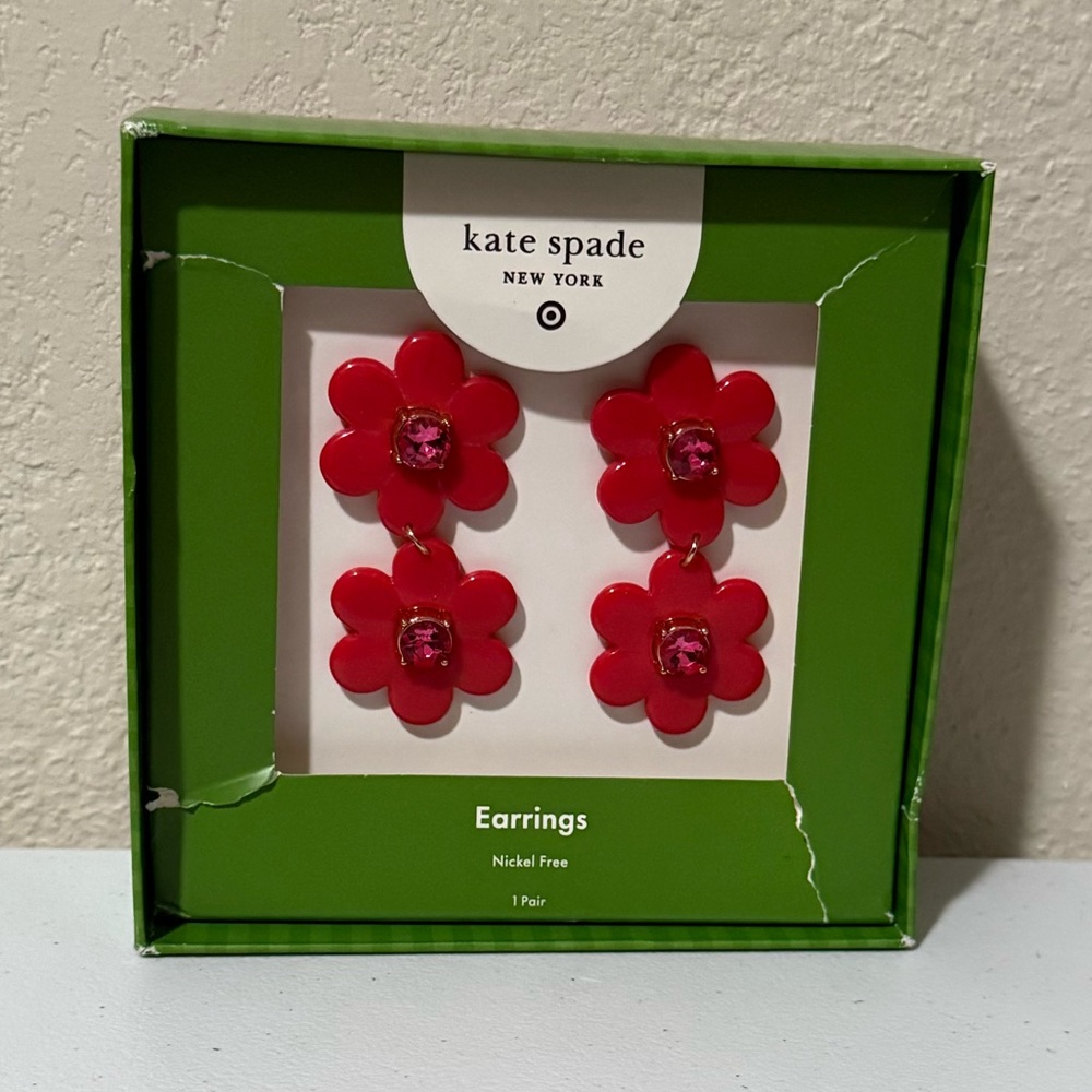 Kate Spade x Target Red Flower Earrings